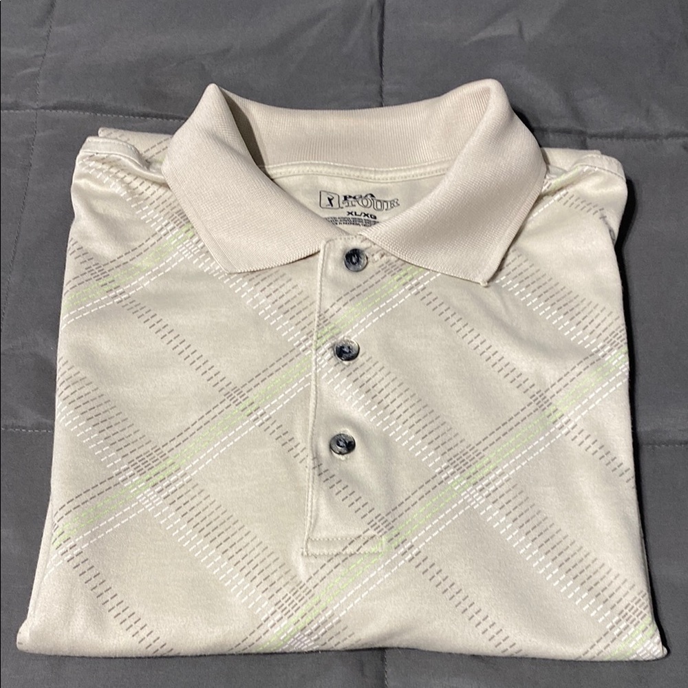 PGA Tour Beige Polo Shirt. Size XL